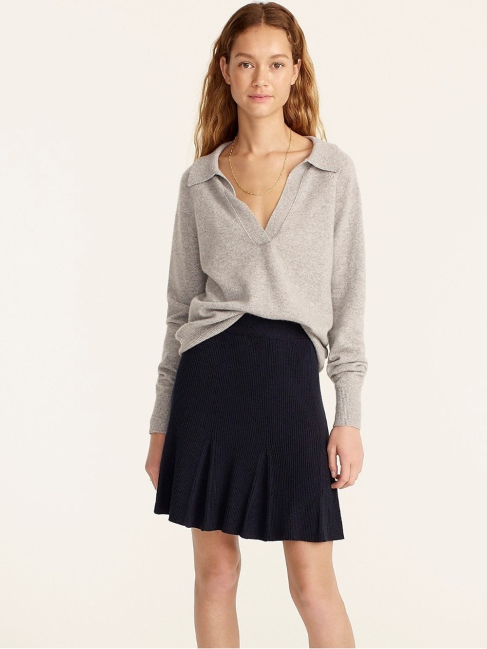 NWT J.Crew Navy Blue Ribbed Silk Blend Flounce Mini Skirt Size XXL Scallop Hem
